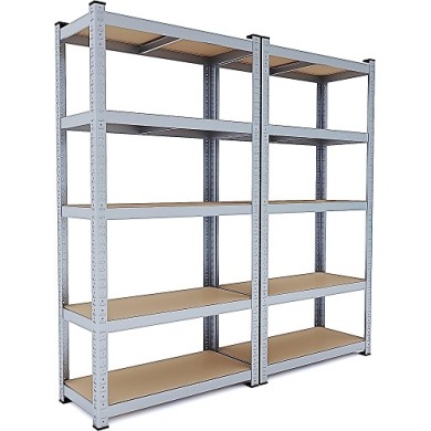Scaffale in Acciaio - 5 Ripiani - 90x40x180cm - 2 Pezzi - SCAC904018ARG-2